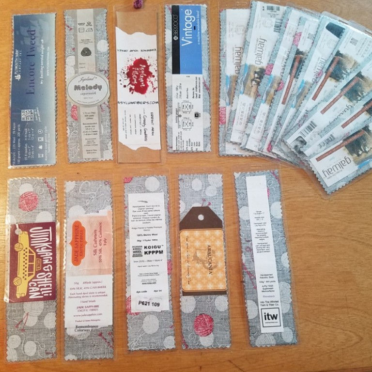 Laminated Yarn label bookmarks
