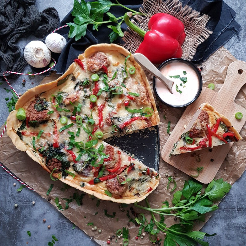 Herz- Hackbällchen- Quiche