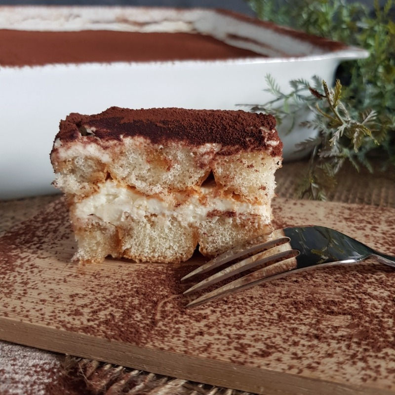 Tiramisu Kuchen ohne Ei zubereitet, Schöne Food Fotografie