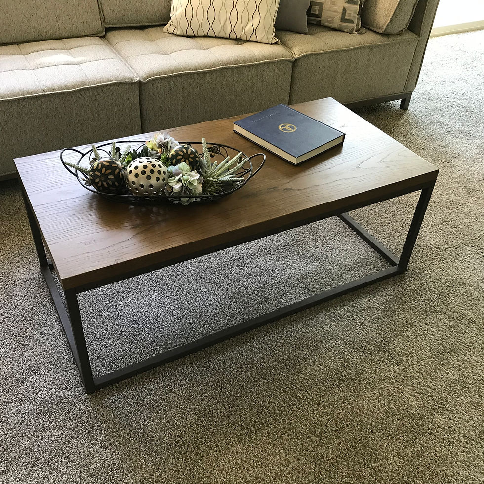 Thumbnail: "DARIA"  WOOD AND METAL COFFEE AND 2 SIDE TABLES SET OF 3