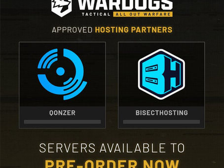I’ll check the official announcement image so the alt text matches what’s actually in it.Alt text WARDOGS promotional graphic listing QONZER and BisectHosting as approved hosting partners, with the text “Servers available to pre-order now.”