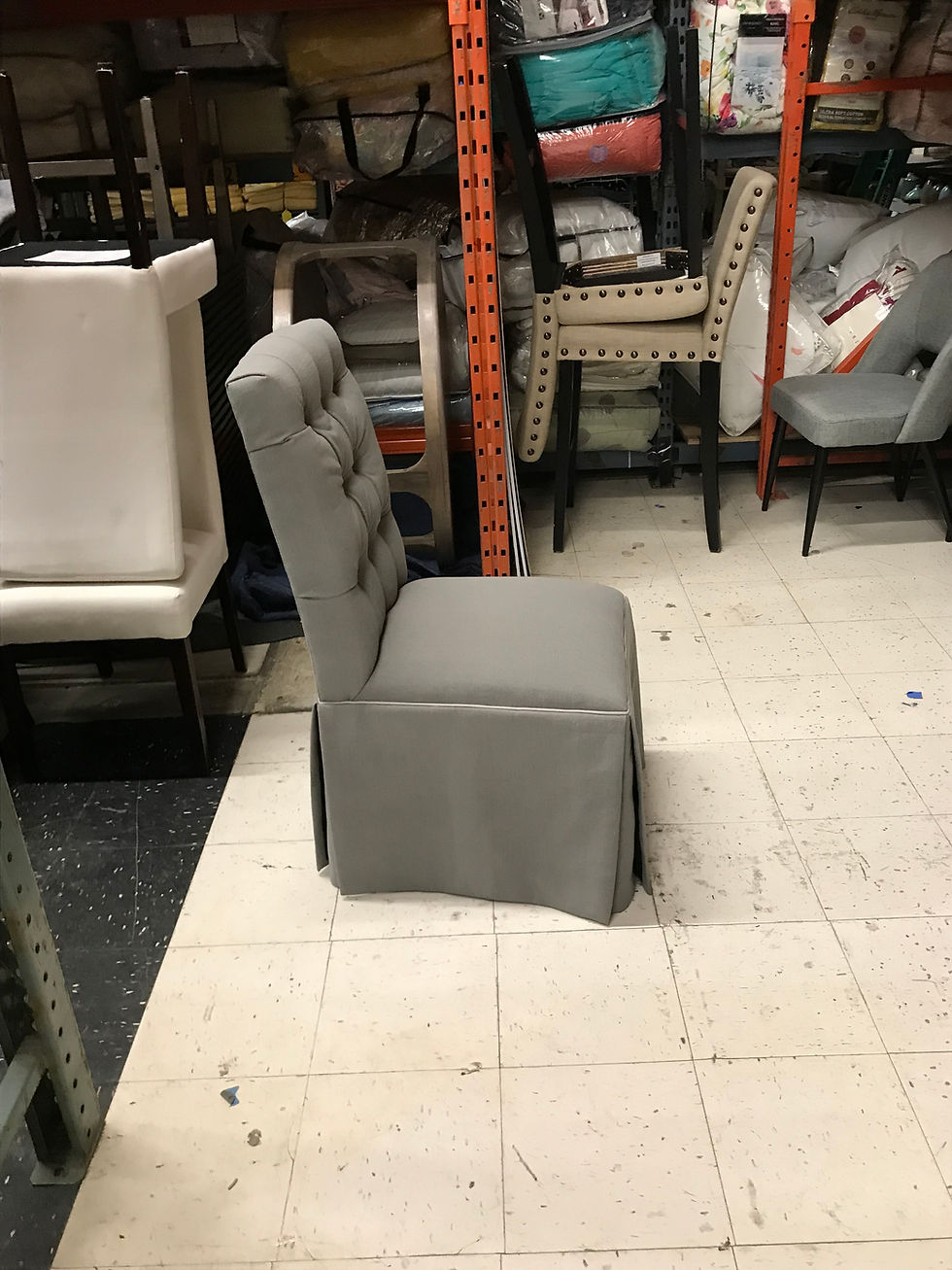 Thumbnail: GRAY TUFTED PARSONS CHAIR