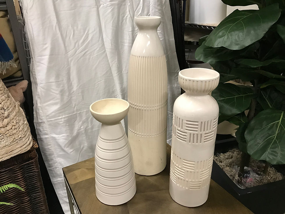Thumbnail: WEST ELM ART POTTERY CERAMIC VASES, SET/3