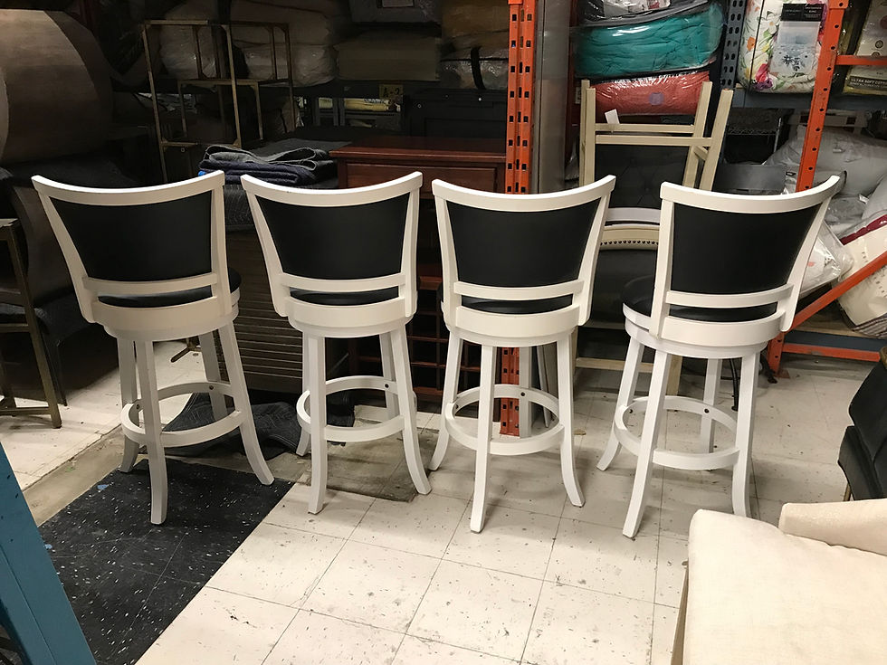 Thumbnail: "KASEY" BLACK AND WHITE SWIVEL BARSTOOLS, SET OF 4