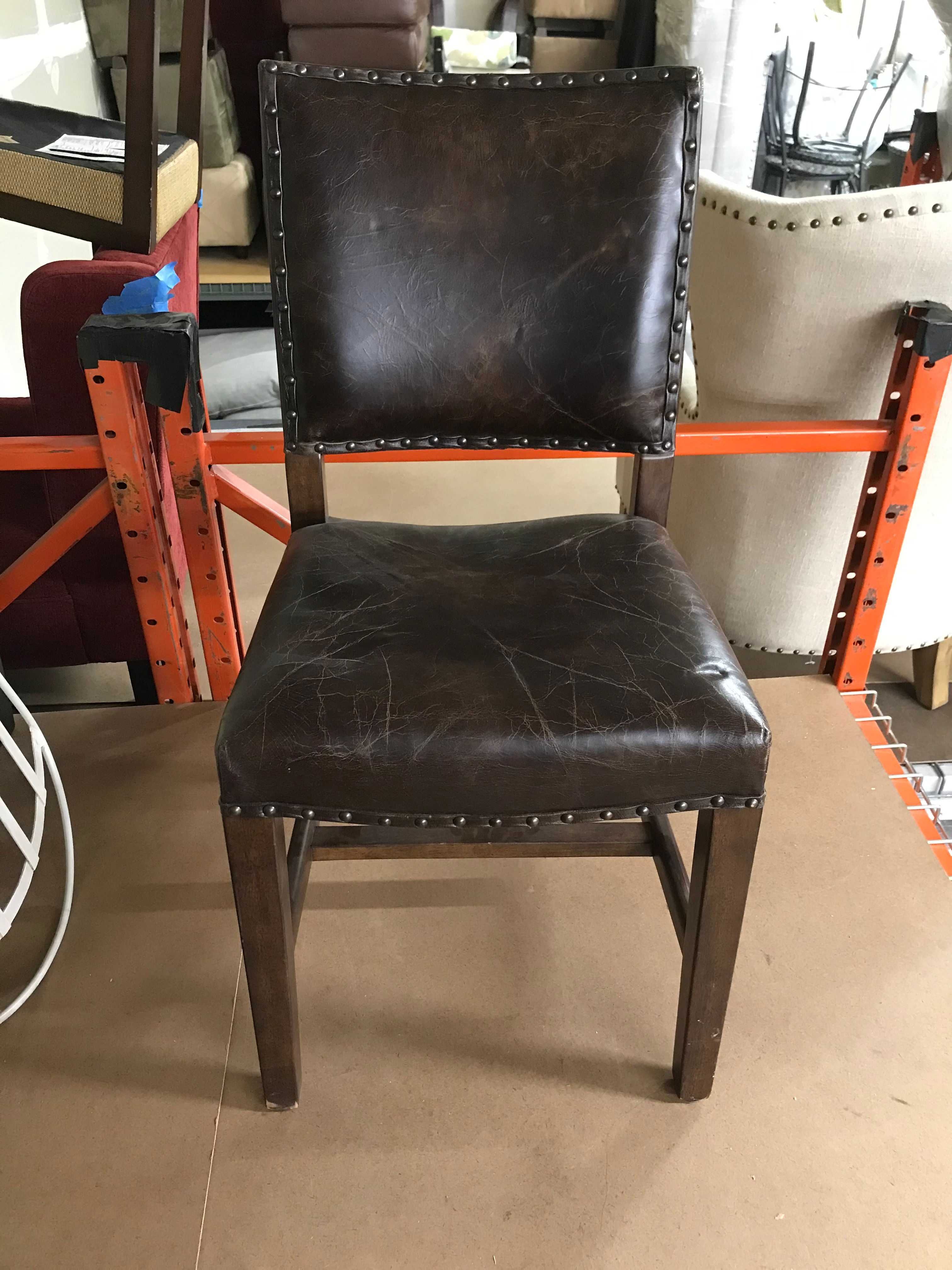 "CARSON" DARK BROWN LEATHER-LIKE DESK CHAIR