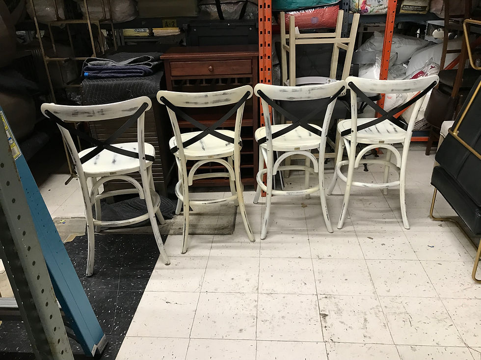 Thumbnail: UNION SQUARE WHITE BARSTOOL COUNTER HEIGHT, SET OF 3