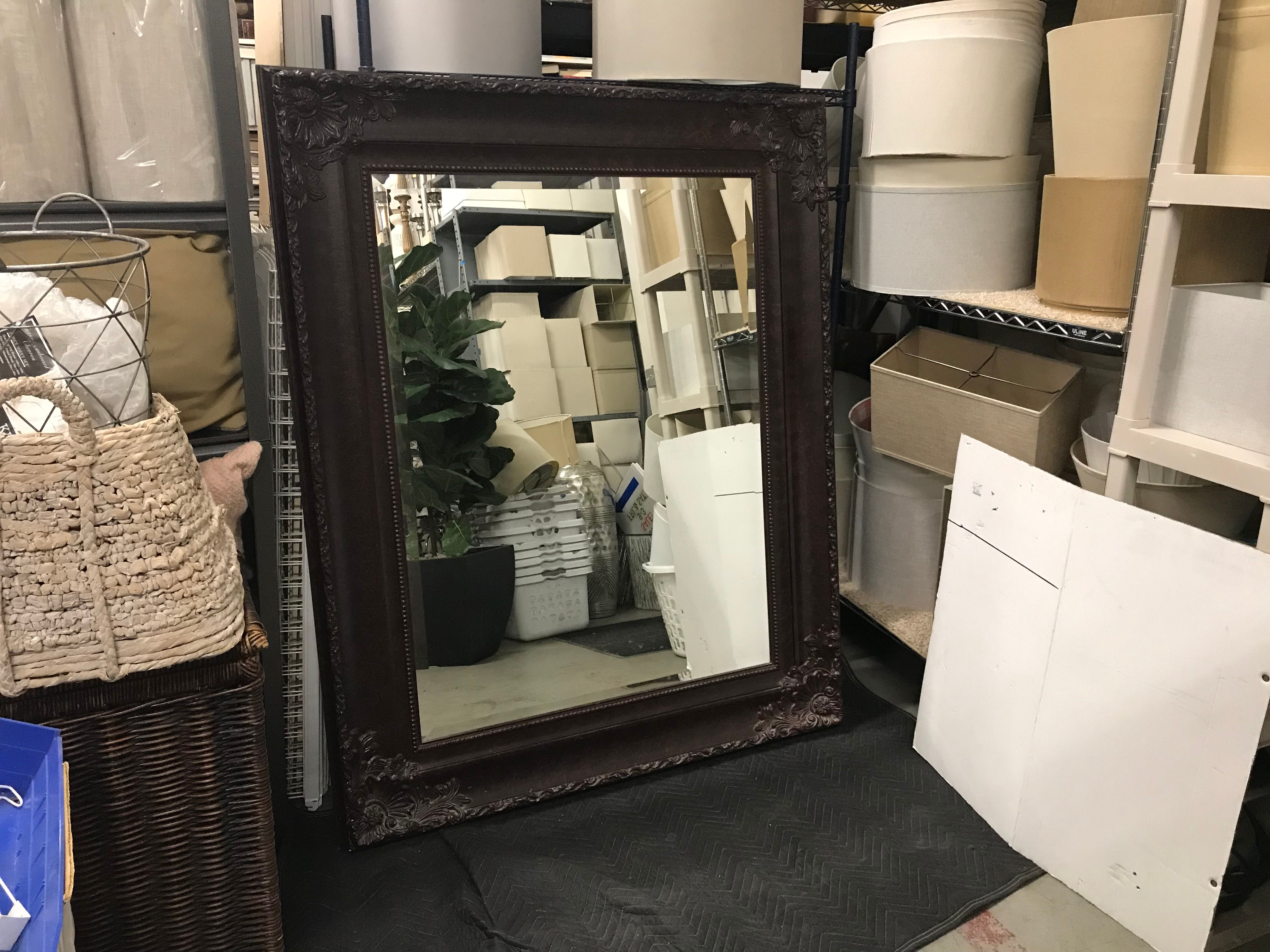 BROWN ORNATE LARGE MIRROR