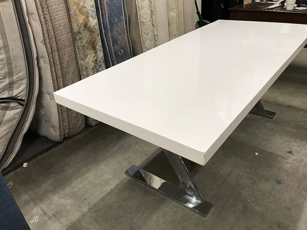 Thumbnail: WHITE MODERN DINING TABLE