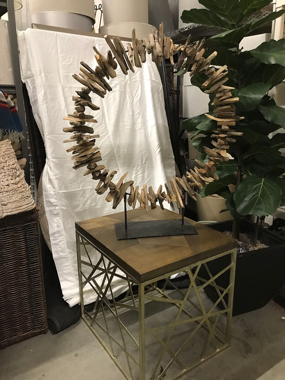 Thumbnail: POTTERY BARN DRIFTWOOD CIRCLE ON A STAND