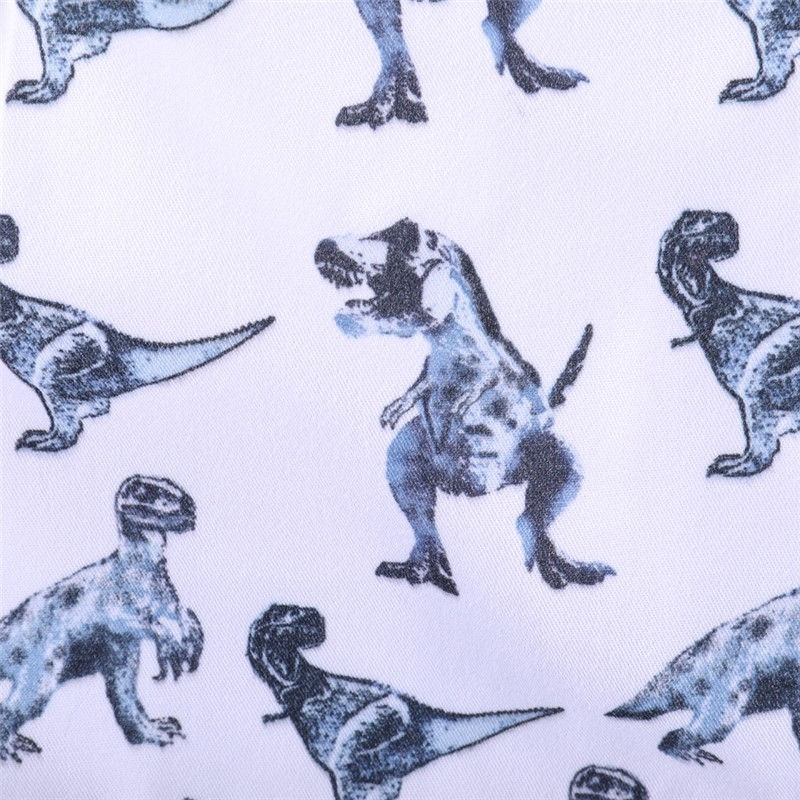 Thumbnail: Baby Girl Clothes Sleeveless Blue Dinosaur Cartoon Print Dress