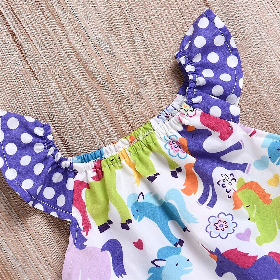 Thumbnail: Newborn Baby Girls Jumpsuit Unicorn Cartoon Print