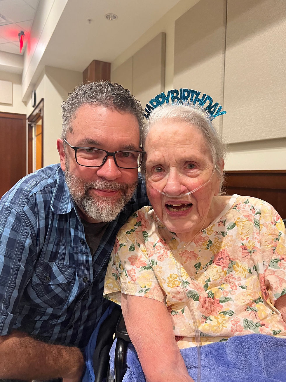 John J. Thompson with his grandmother, Nicki Holton
