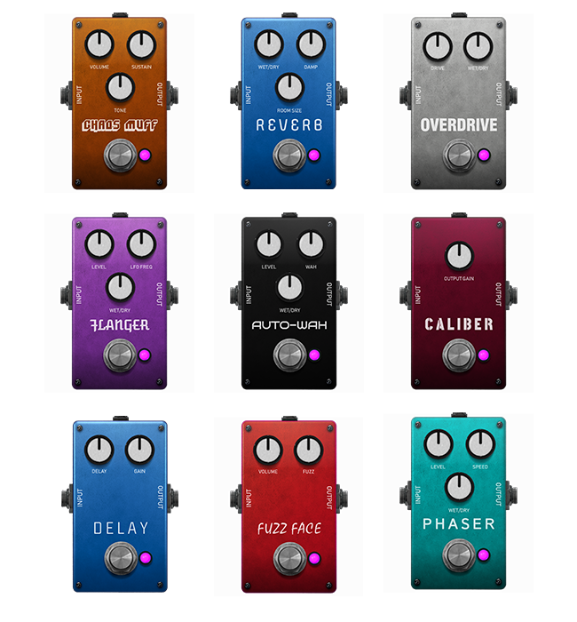 Colorful Guitar Effects Pedals