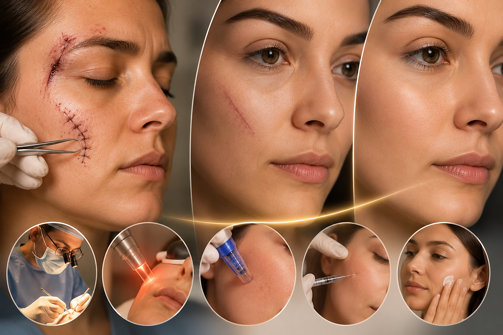cicatriz após trauma de face