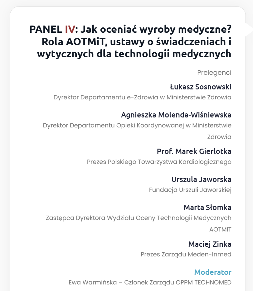 https://www.kongreswyrobymedyczne.pl/#program