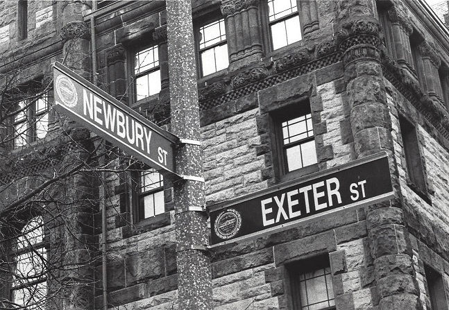 A classic Back Bay street corner
