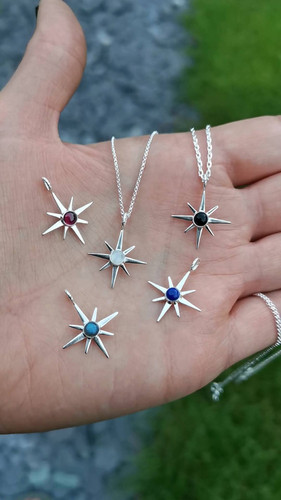 Sterling silver North Star Necklace Broken Compass Jewellery