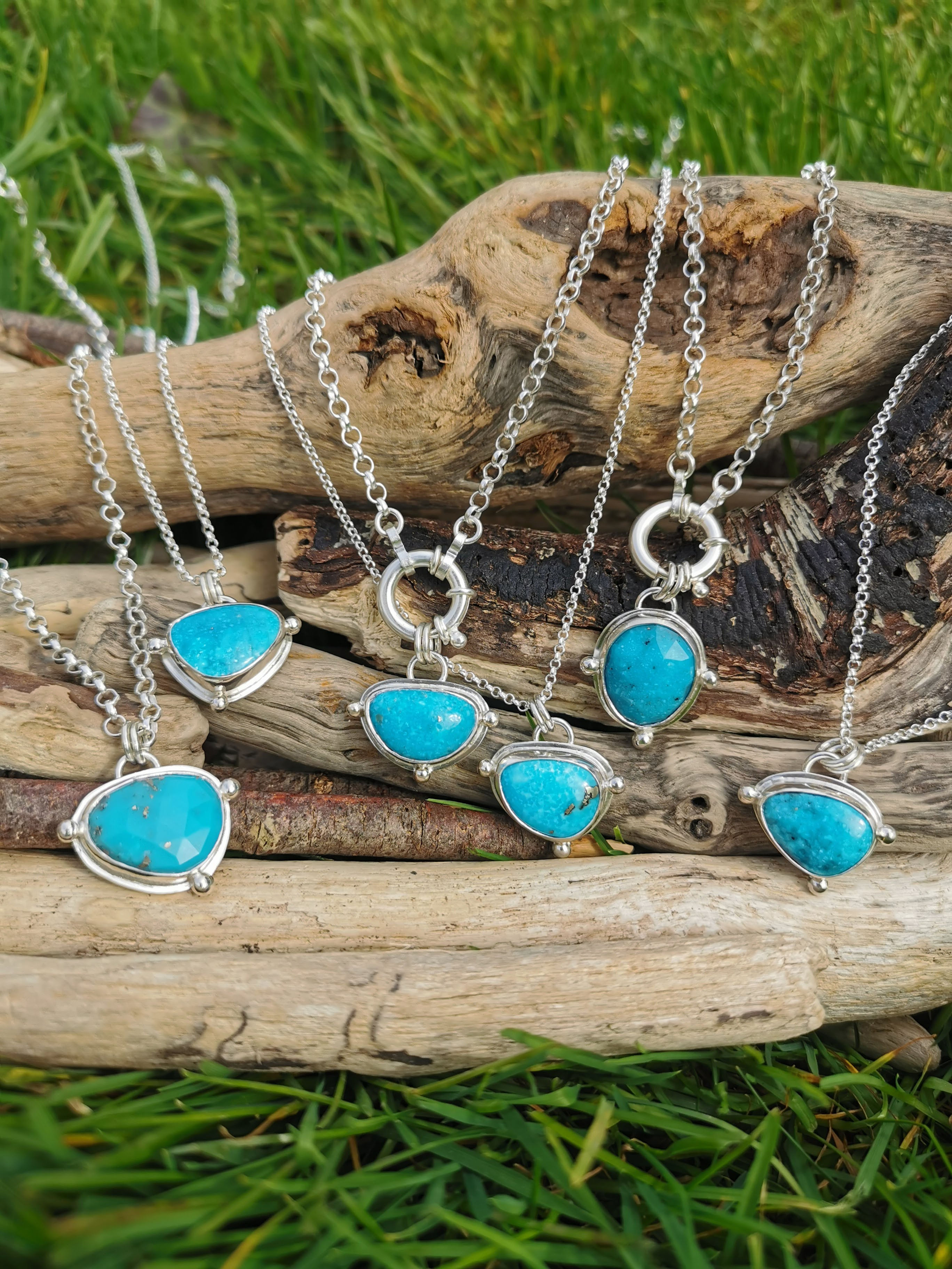 Turquoise Compass Pendants