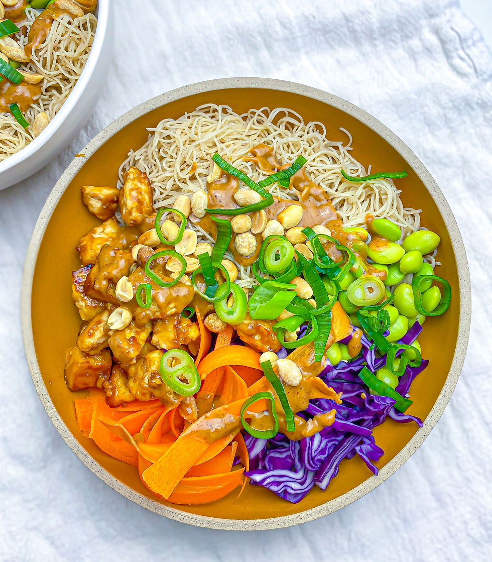 asian veggie tofu noodle