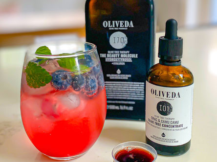 🌿 The Glow Mocktail: A Radiant Sip of Wellness with Oliveda I01 + I70