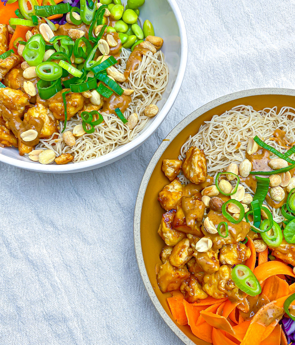 asian peanut noodle bowl
