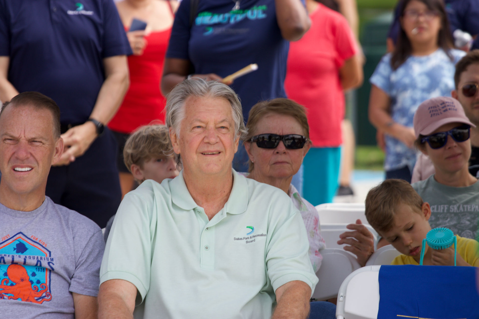 A view of a smiling Tim Dickey, park board member for District 6.