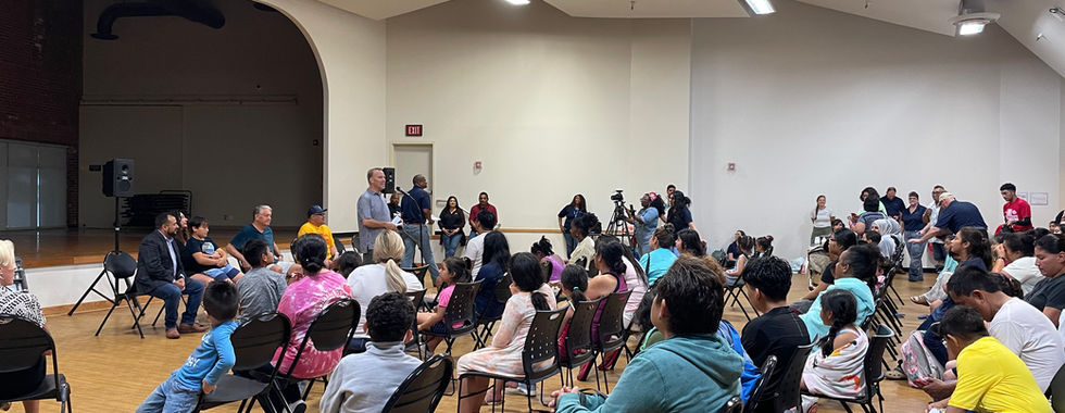 Activities were temporarily moved into the Bachman Recreation Center auditorium before moving back outside.