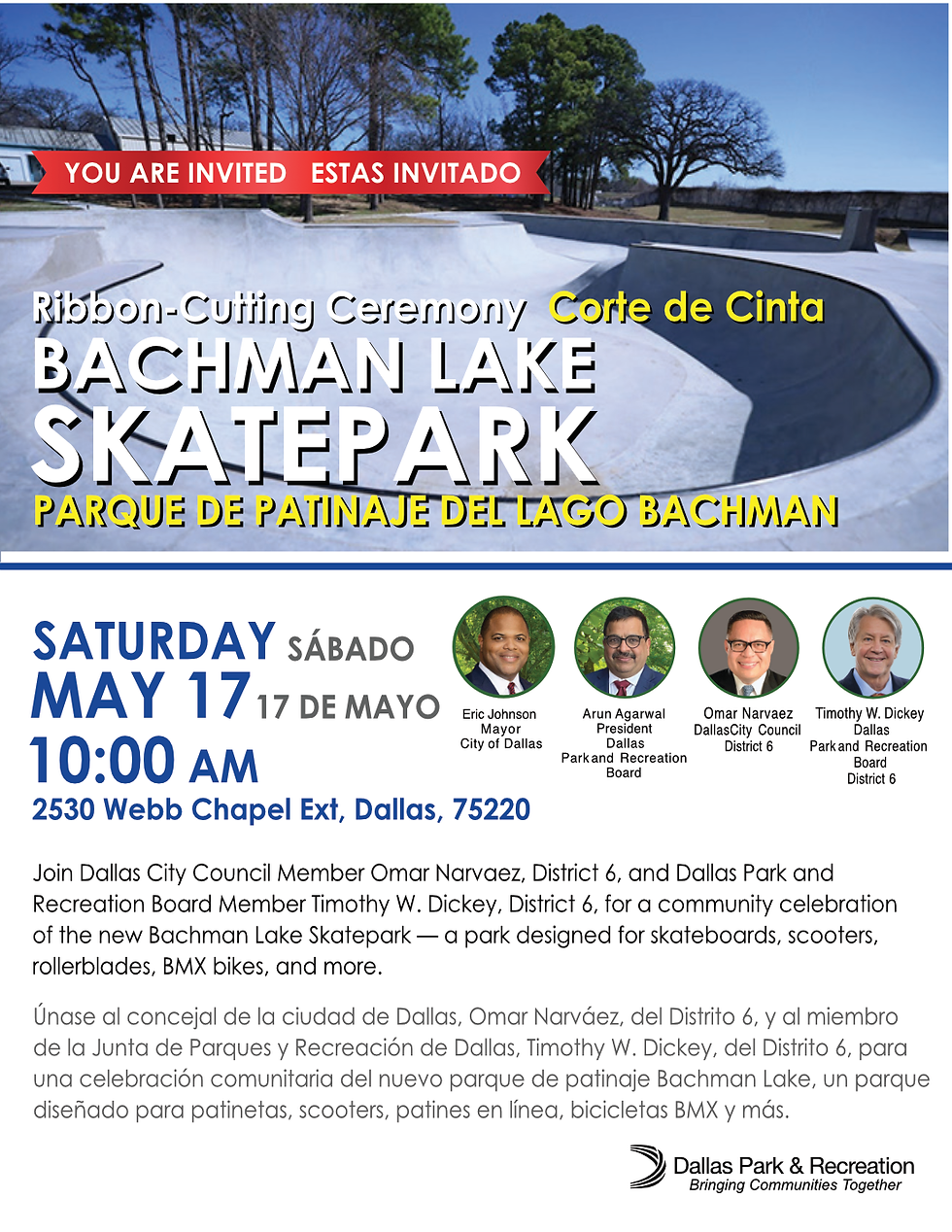 Artist's rendering of the Bachman Lake Park skate park. This is an overhead view.