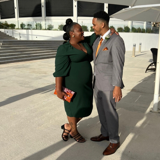 a man and a woman standing together