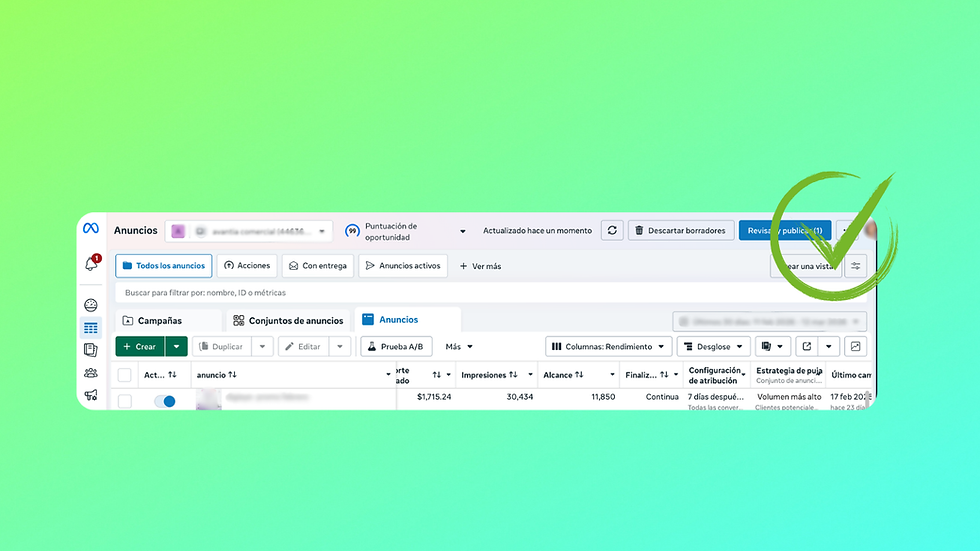 Interfaz del Administrador de Anuncios de Meta para optimización profesional - Usuario44