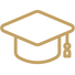 Graduation cap icon in gold, symbolizing academic achievement.