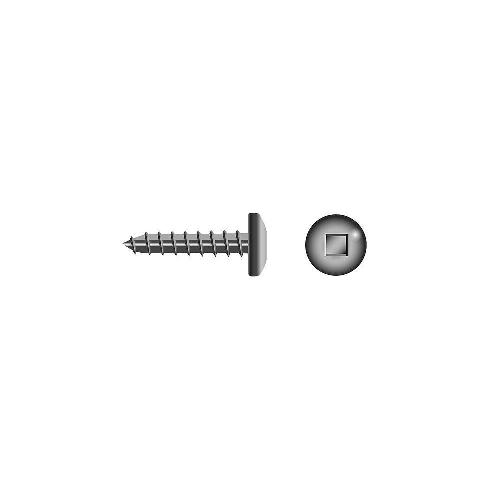 Square Tapping Screw - Pan Head, #10 x 1"