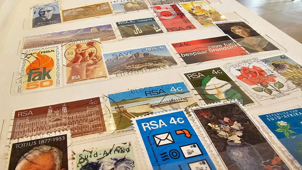 A philately collection of South African stamps