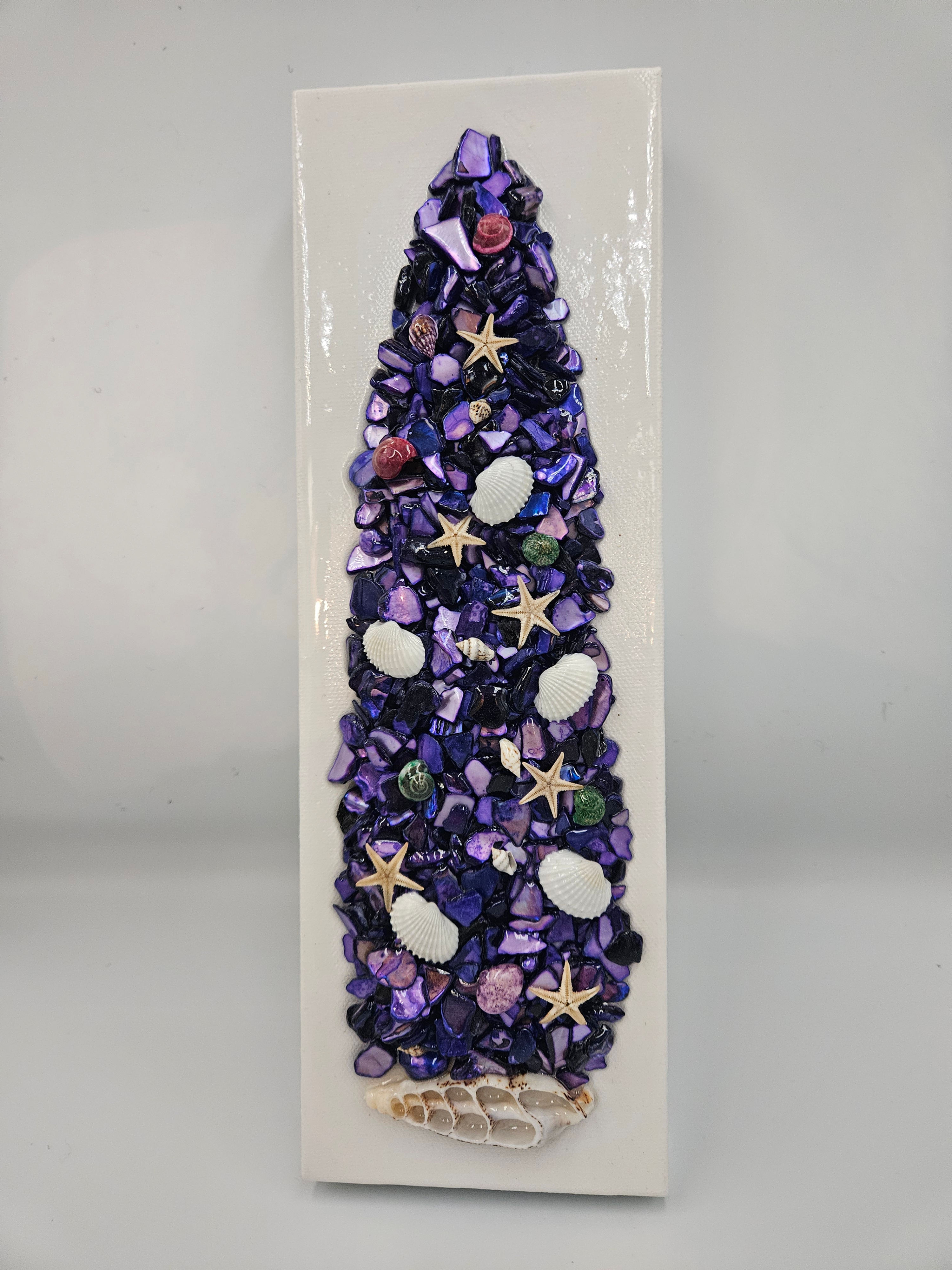 Purple Crushed Shell Tree in Resin