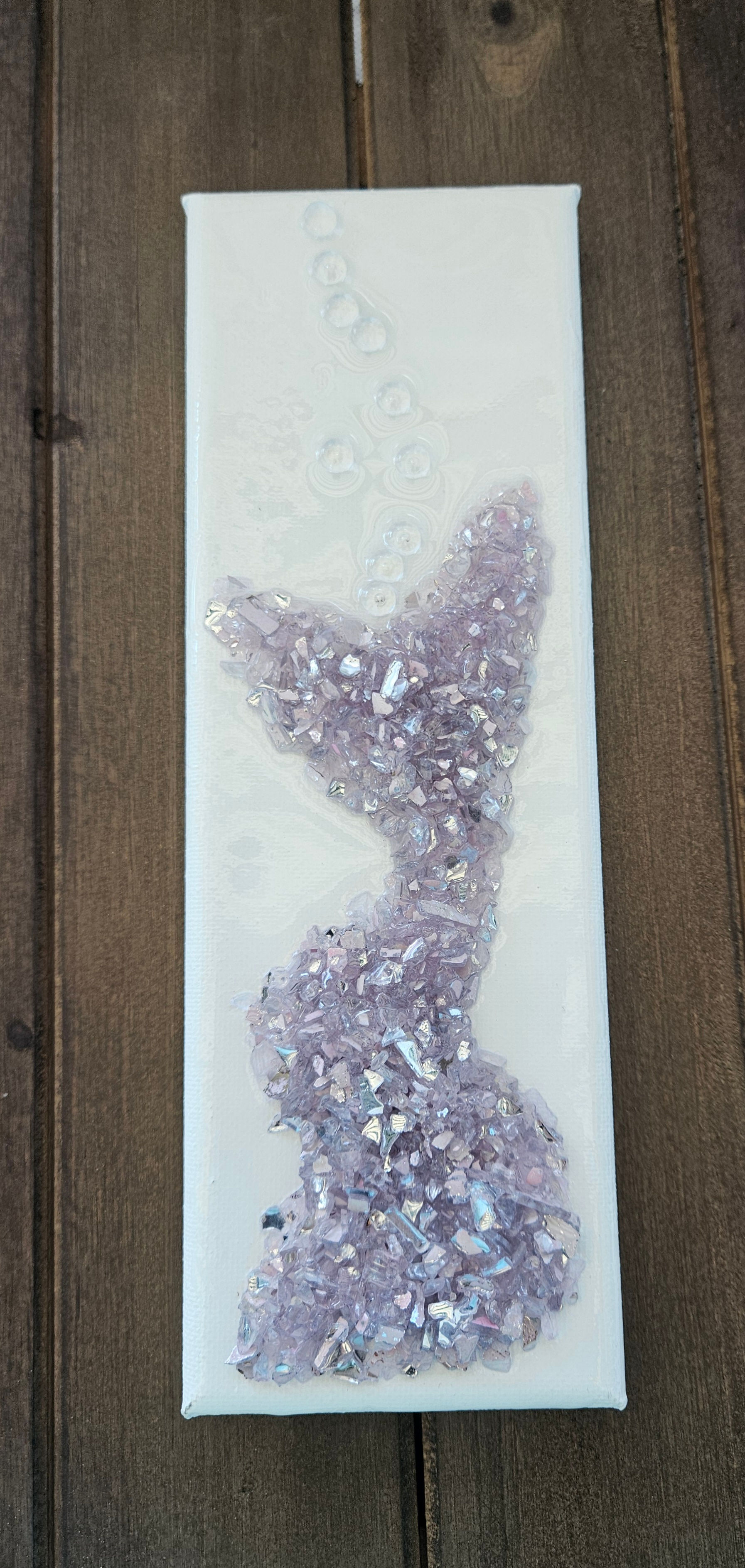 #150 Amethyst crushed glass mermaid tail mini