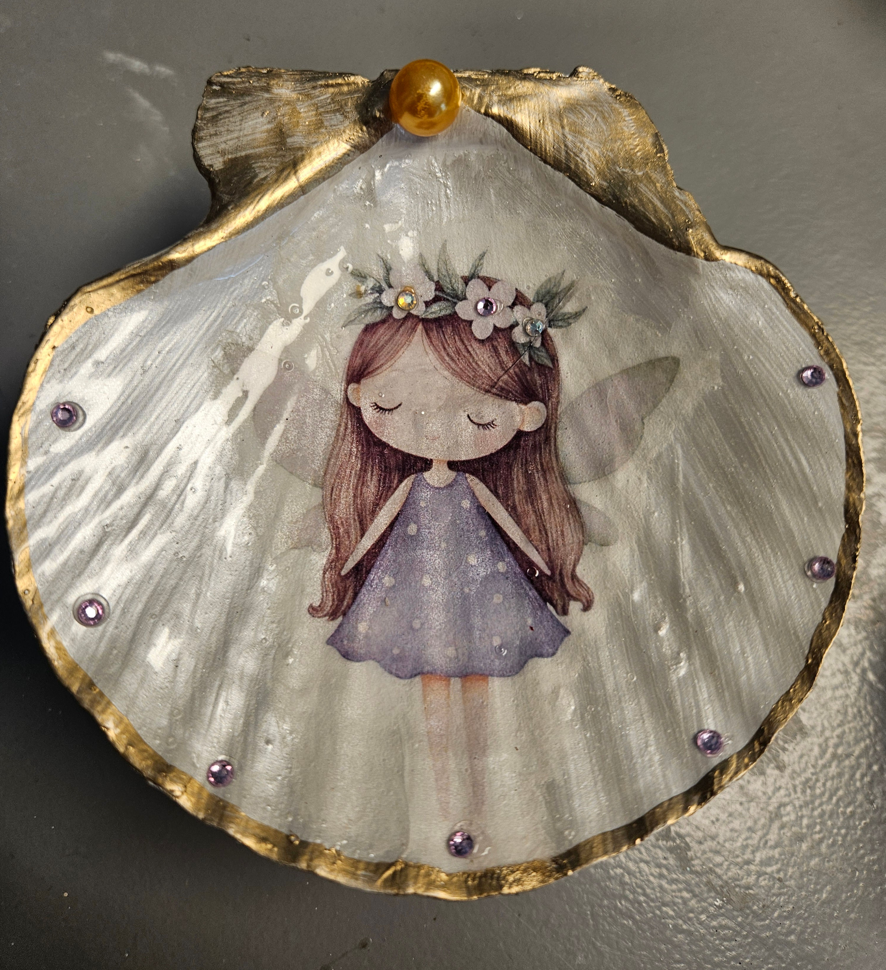 #SS55 Purple Fairy with peach pearl