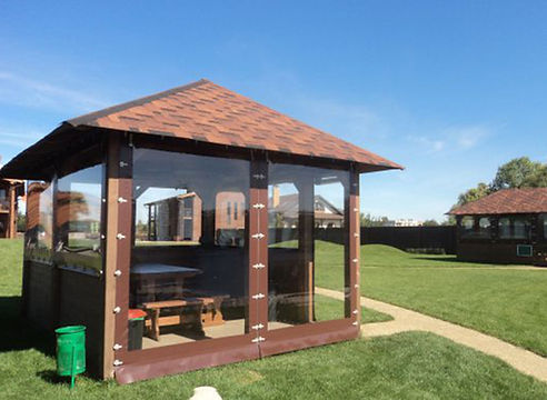 Custom-designed canopies and tents for outdoor events and commercial spaces.