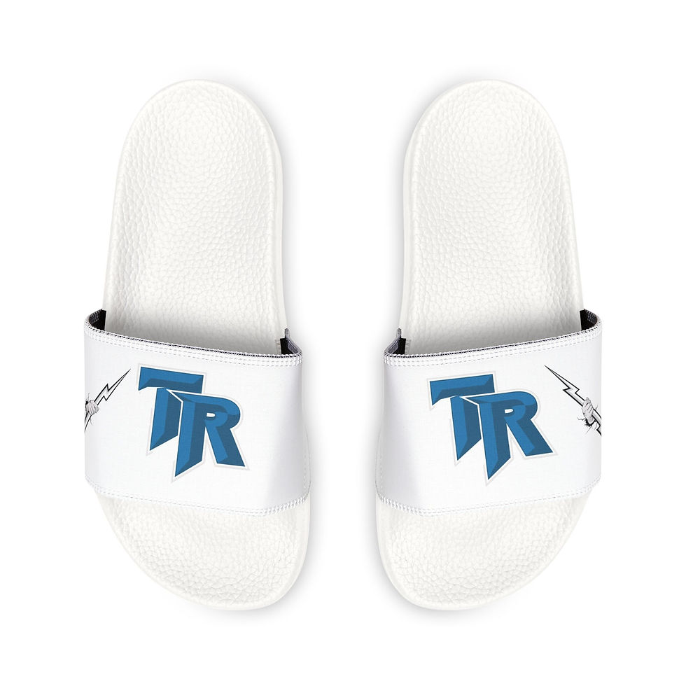 Thumbnail: Thunder Slides.  Men's Removable-Strap Sandals w/ TR logo and Bolt.