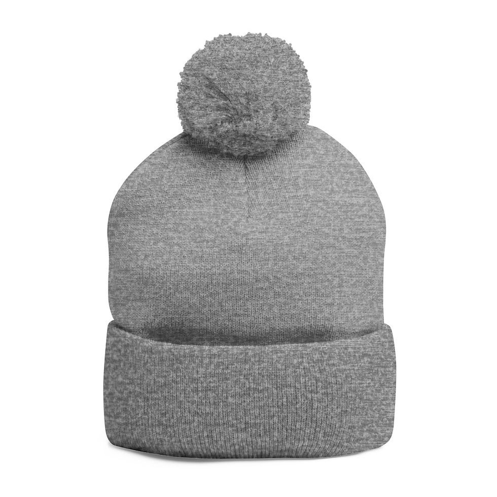 Thumbnail: Custom Embroidered Pom-Pom Knit Cap, Winter Beanie for Outdoor Adventures