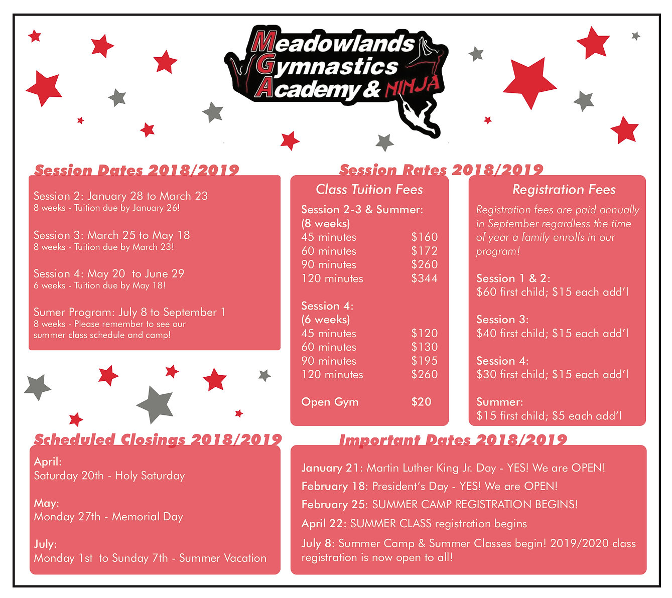 Meadowlands Gymnastics Academy Programs