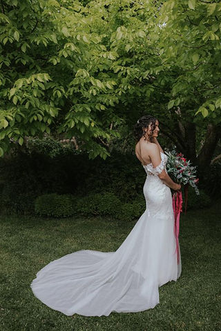 Bride in the garden at The Retreat Stirling