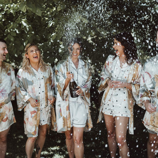 Bridal party celebration in the garden at The Retreat Stirling