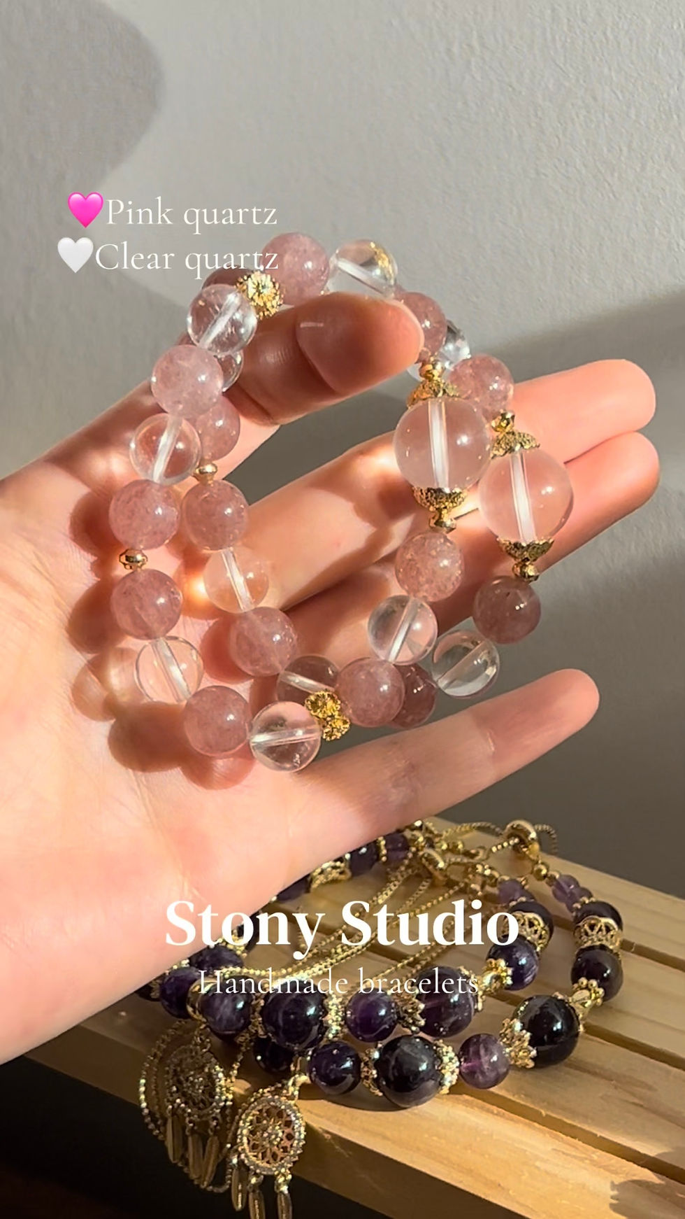 Thumbnail: Strawberry Quartz Bracelet | Clear Quartz | 14k Gold-Filled