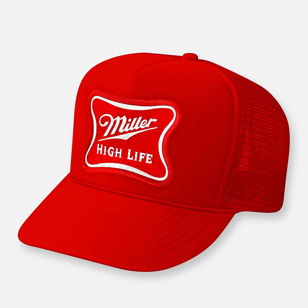 Thumbnail: Red hat with Miller High Life patch