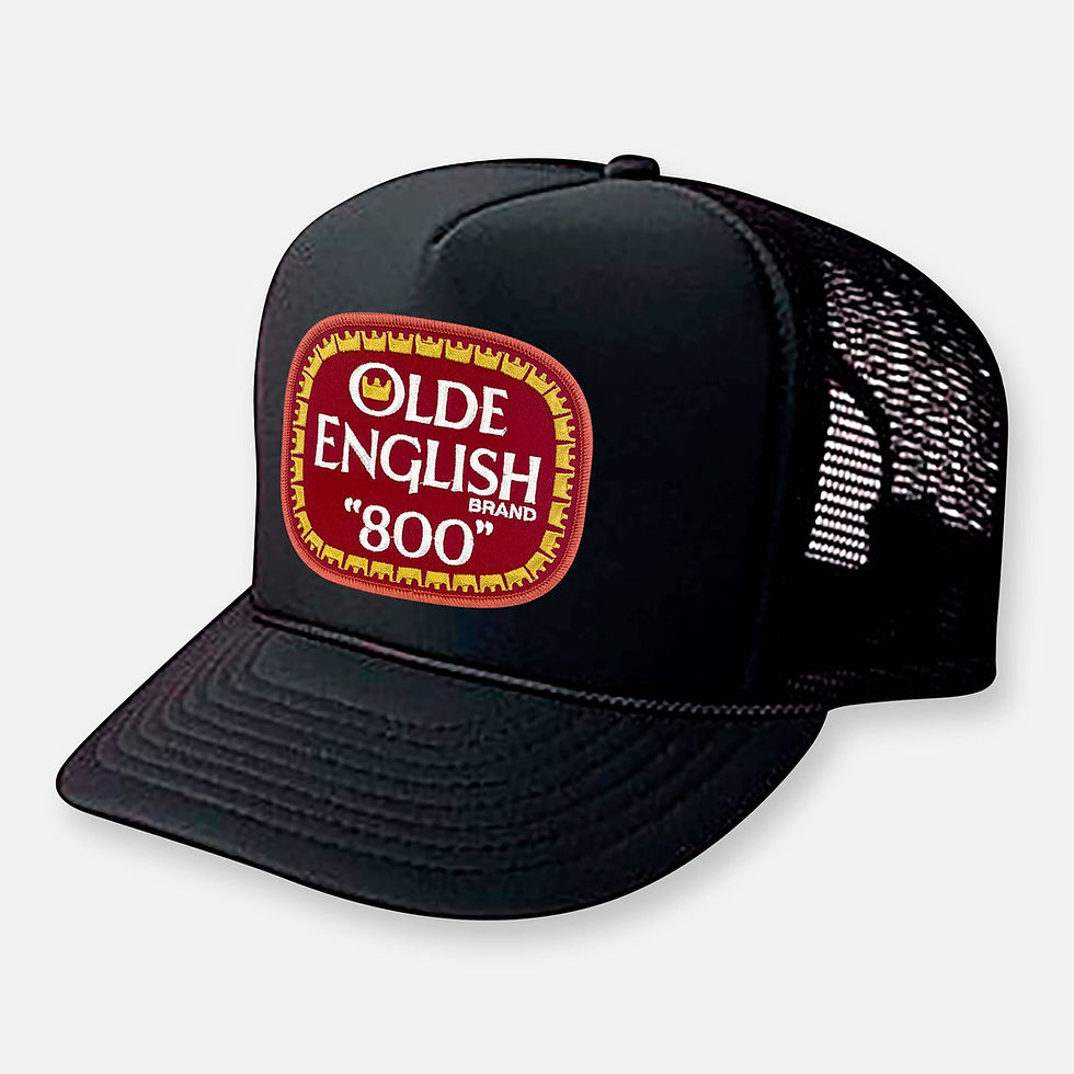 Black OLDE ENGLISH 800 curved bill patch hat