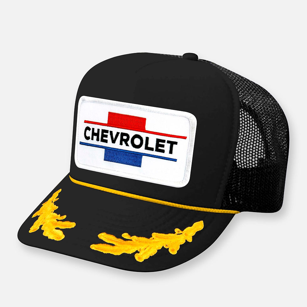 Thumbnail: Black Chevrolet trucker hat with logo patch