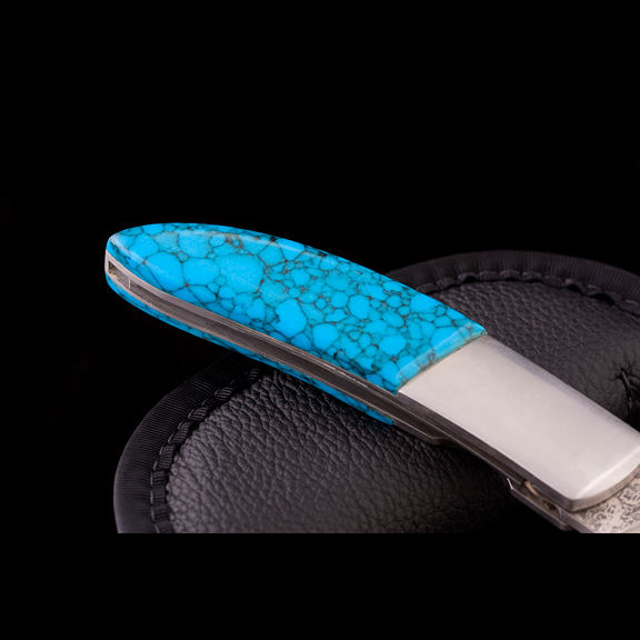 Thumbnail: Custom Damascus Folding Knife JWK-0011
