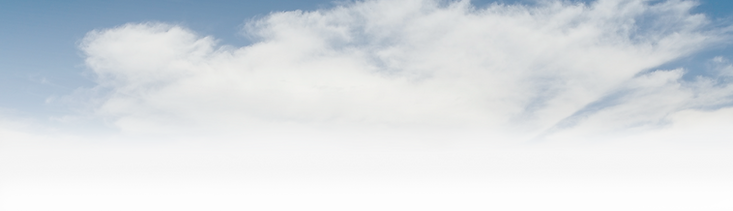 A soft gradient of blue sky with wispy white clouds, used as a background behind the Rancho Guejito logo.