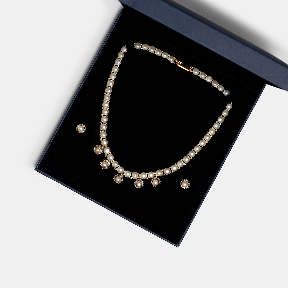 Thumbnail: 5 Pendant Pearl Set (Gold)