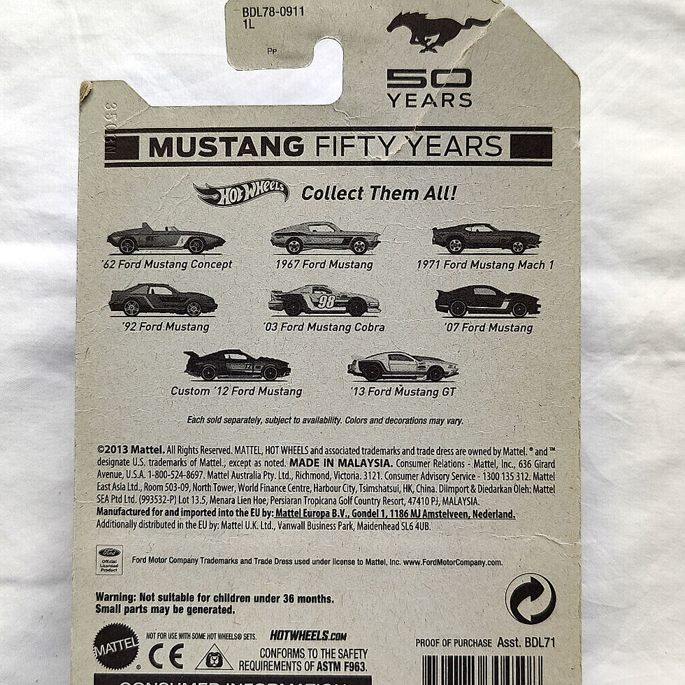 Hình thu nhỏ: Hot Wheels Mustang 50 Years Series Custom '07 Ford Mustang mặt sau